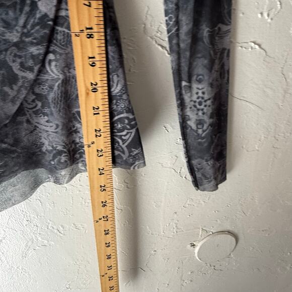 Lucy + Fiona Y2k Renaissance Whimsigoth Chiffon Floral Wrap Mesh Top - Picture 8 of 8